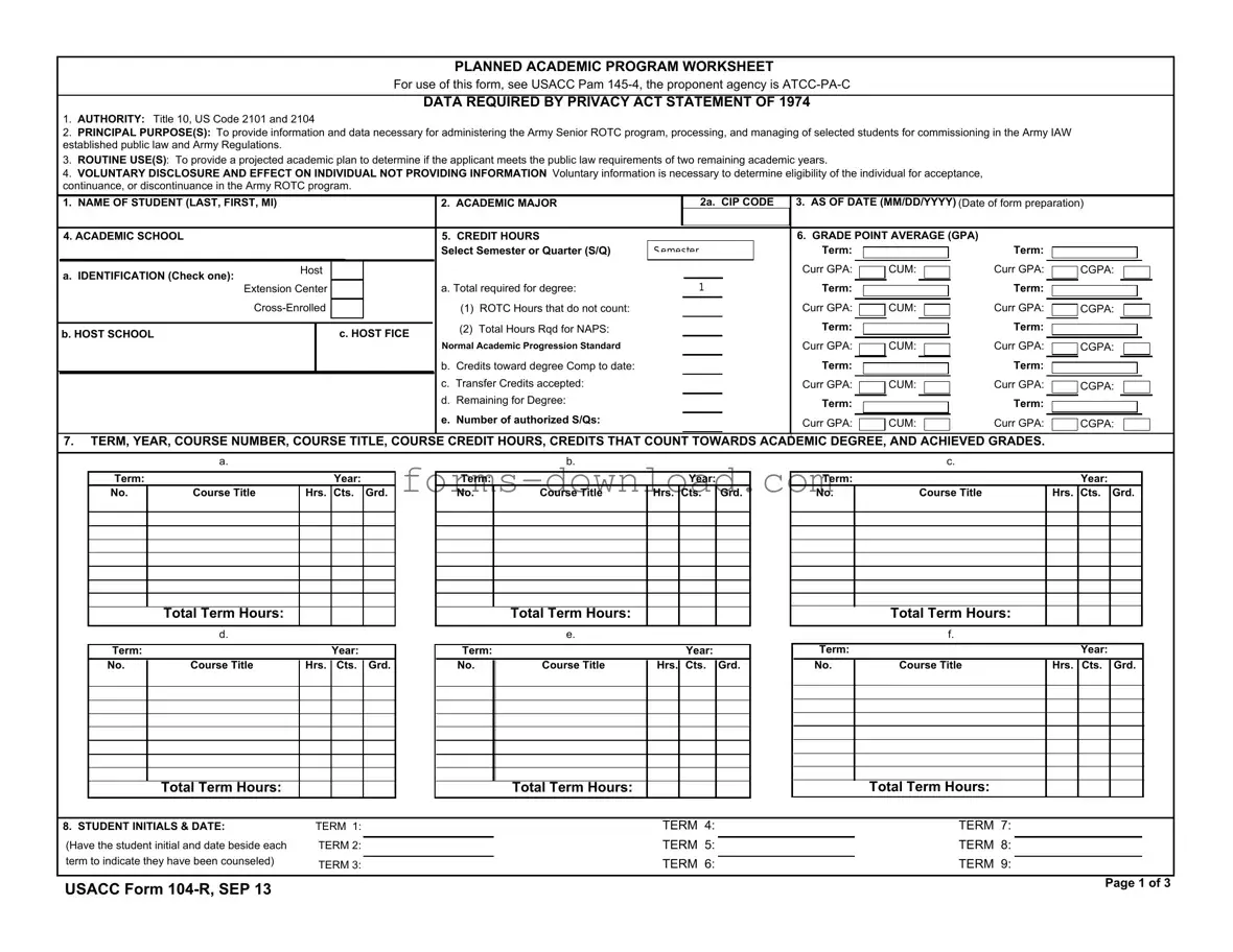 Blank 104 R Form