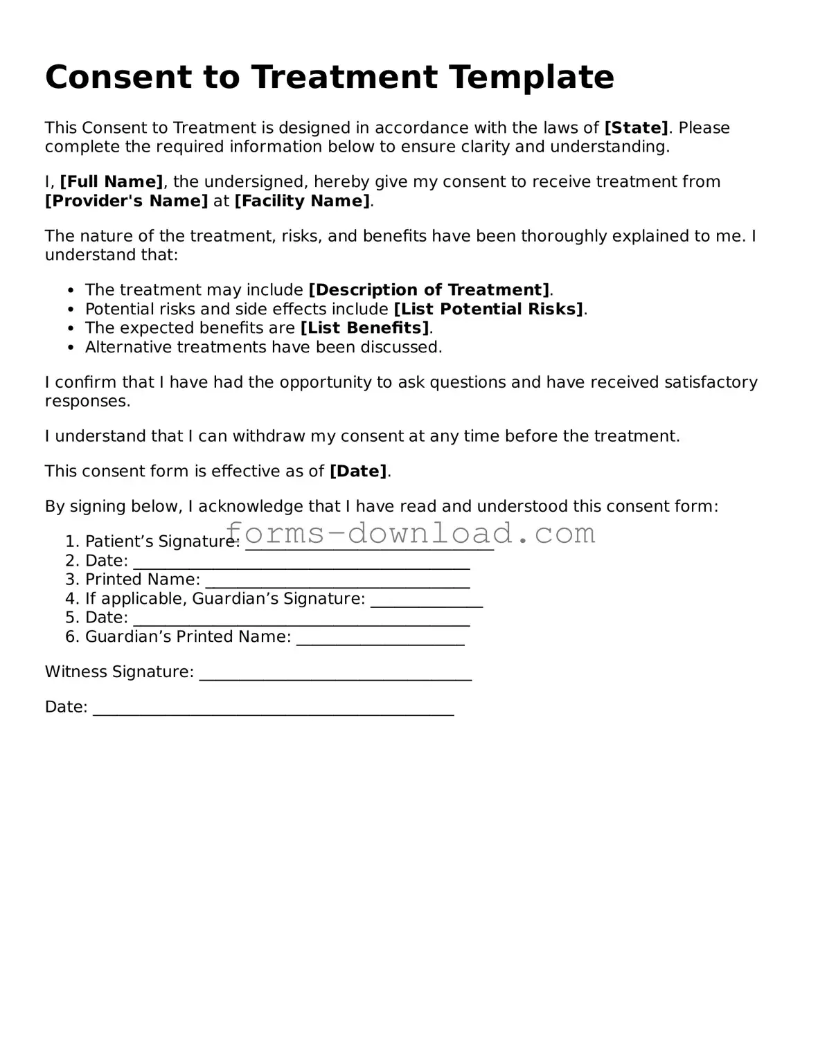 Fillable Consent Form