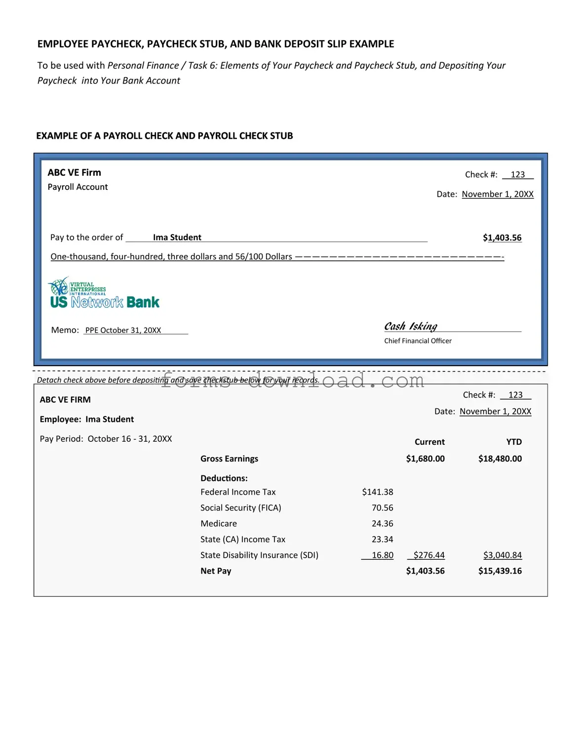 Blank Payroll Check Form
