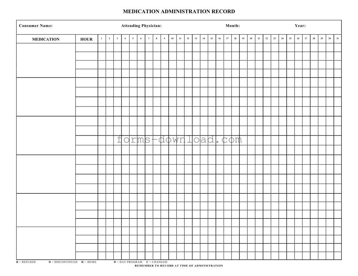 Blank Medication Administration Record Sheet Form