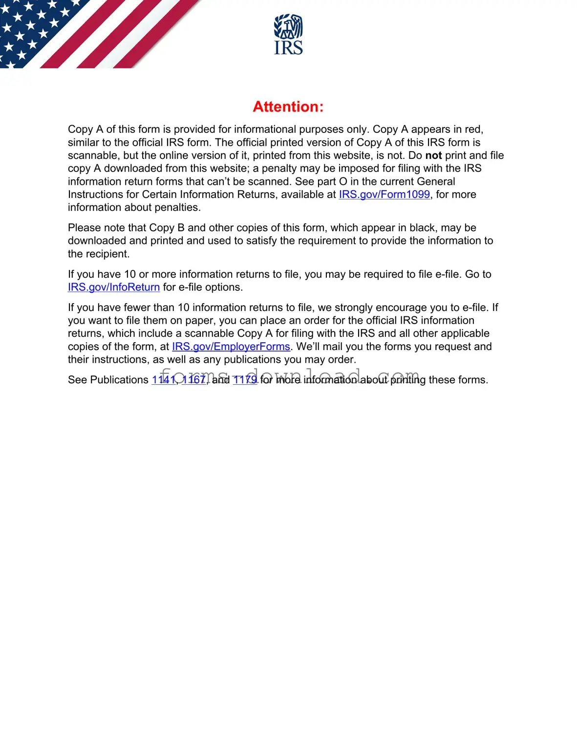 Blank IRS 1099-MISC Form