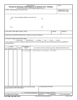 Blank Da 1380 Form