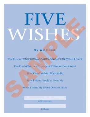 Blank 5 Wishes Document Form