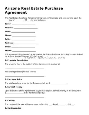 Attorney-Approved Real Estate Purchase Agreement Document for the State of Arizona