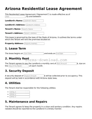 Attorney-Approved Lease Agreement Document for the State of Arizona