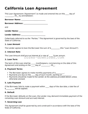 Attorney-Approved Loan Agreement Document for the State of California