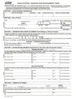 Blank California Fotm Reg 262 Form