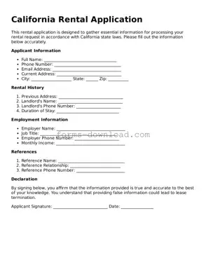 Attorney-Approved Rental Application Document for the State of California