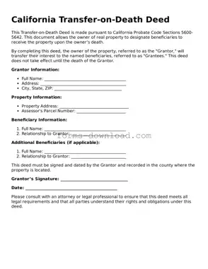 Attorney-Approved Transfer-on-Death Deed Document for the State of California