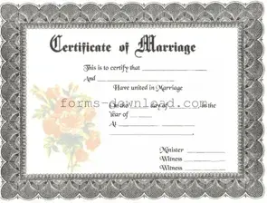 Blank Marriage Certificate Form