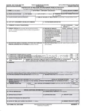 Blank Dd 214 Form