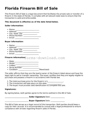Attorney-Approved Firearm Bill of Sale Document for the State of Florida