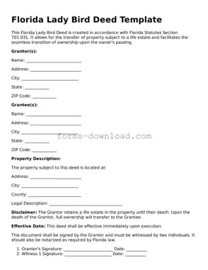 Attorney-Approved Lady Bird Deed Document for the State of Florida
