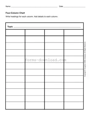 Blank Four Column Chart Form