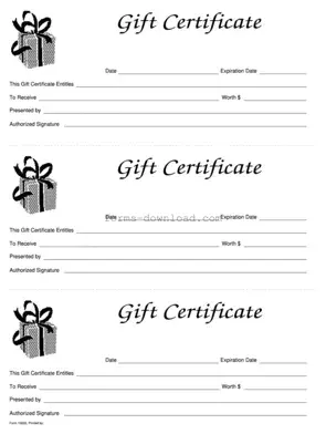 Blank Gift Certificate Form