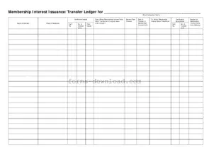 Blank Membership Ledger Form