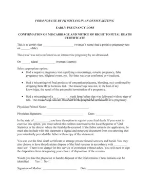 Blank Miscarriage Discharge Paper Form
