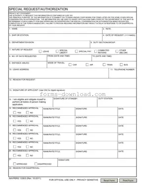 Blank Navpers 1336 3 Form