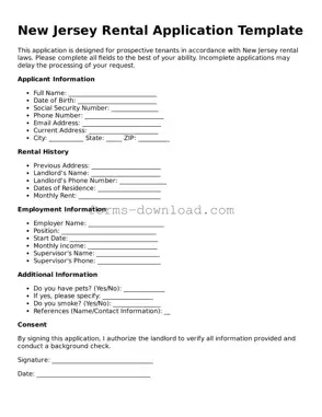 Attorney-Approved Rental Application Document for the State of New Jersey