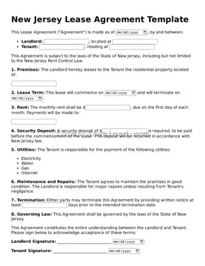 Attorney-Approved Lease Agreement Document for the State of New Jersey