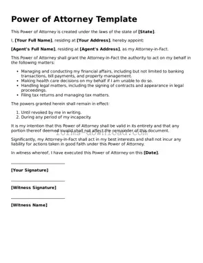 Fillable Power of Attorney Form