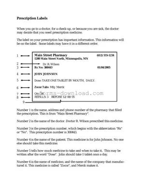 Blank Prescription Label Form