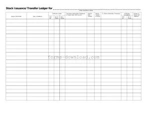 Blank Stock Transfer Ledger Form
