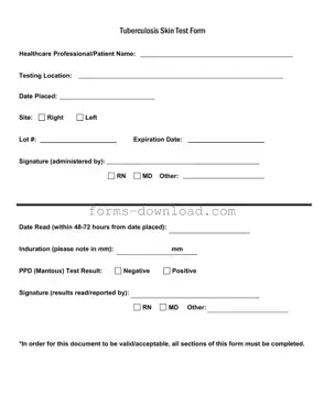 Blank Tb Test Form