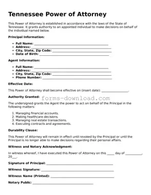 Attorney-Approved Power of Attorney Document for the State of Tennessee