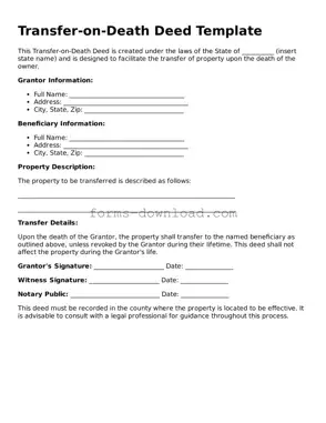 Fillable Transfer-on-Death Deed Form