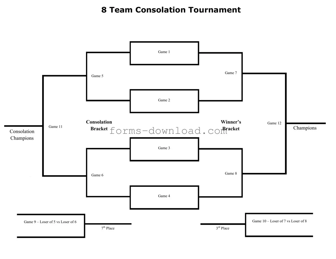 Blank Tournament Consolation Bracket Form